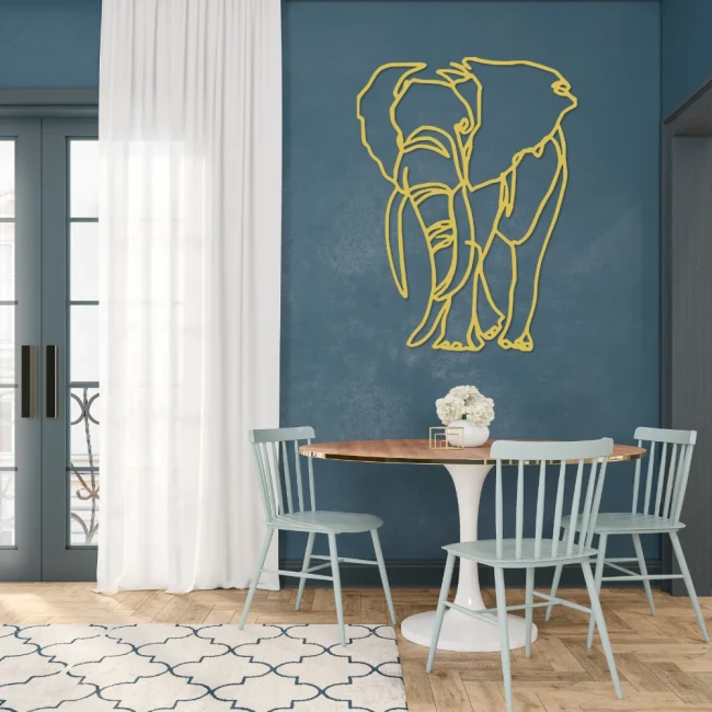 slon-lineart-obraz-3d-zloty-jadalnia