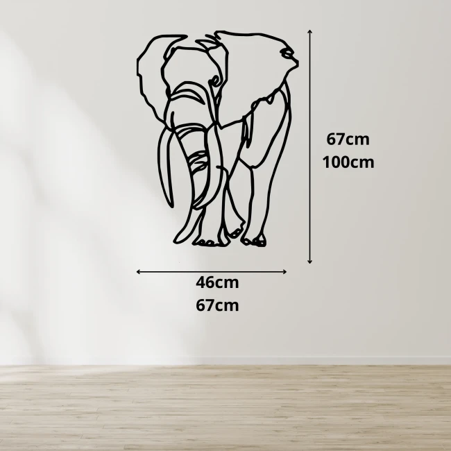 slon-lineart-obraz-3d-wymiary-produktu