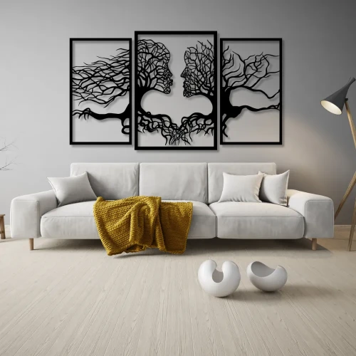twarze-z-drzew-obraz-3d-aranzacja-zolta-szara-sofa