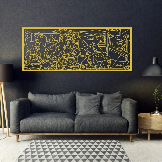 guernica-drewniany-azurowy-obraz-zloty-ciemna-sciana