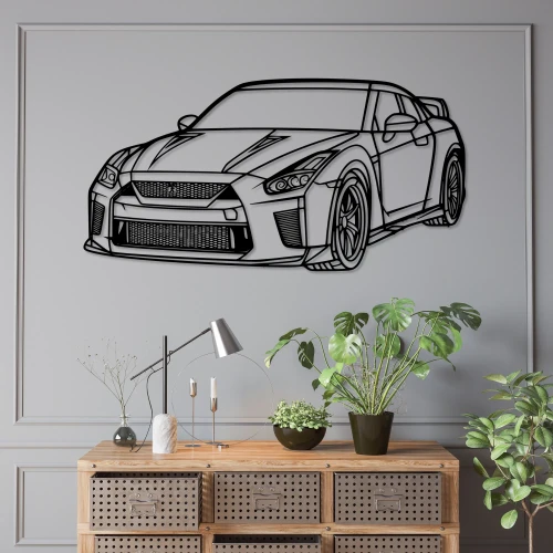 nissan-gtr-drewniany-obraz-szara-sciana