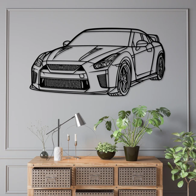 nissan-gtr-drewniany-obraz-szara-sciana
