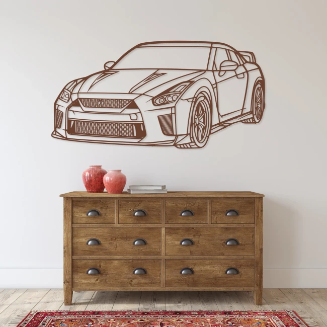 nissan-gtr-obraz-brazowy-komoda-drewniana