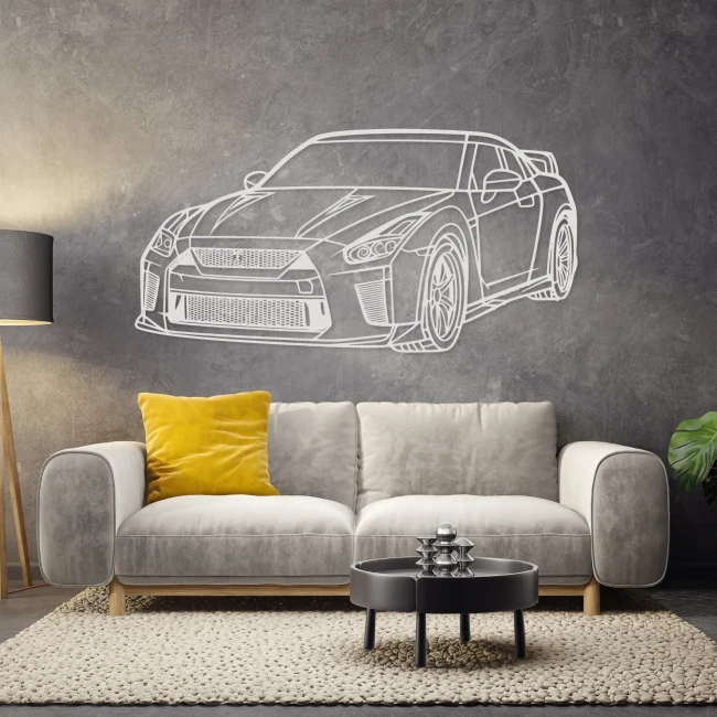 nissan-gtr-obraz-bialy-betonowa-sciana