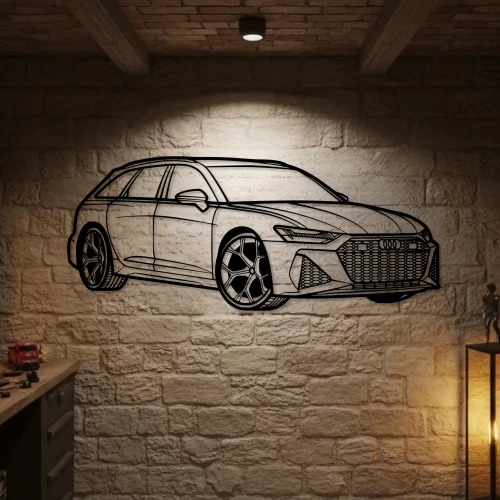 audi-rs6-drewniany-obraz-garaz-czarny