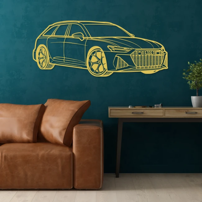 audi-rs6-drewniany-obraz-salon-zloty