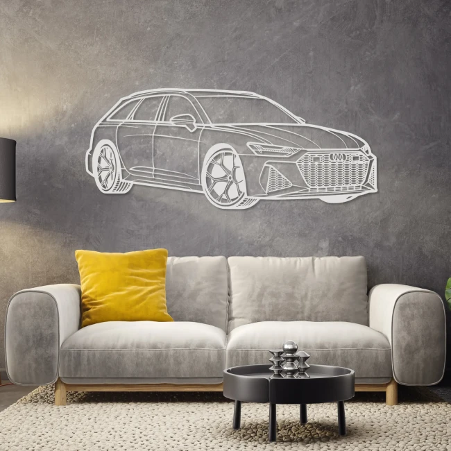 audi-rs6-drewniany-obraz-salon-bialy